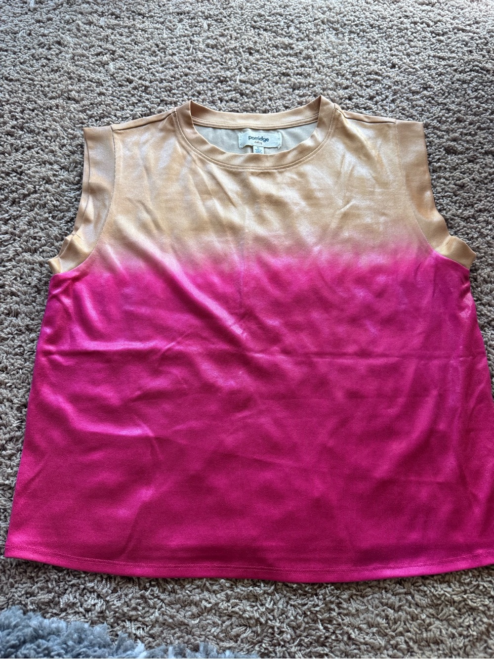 Porridge Pink Ombre Tank with Tan Yoke